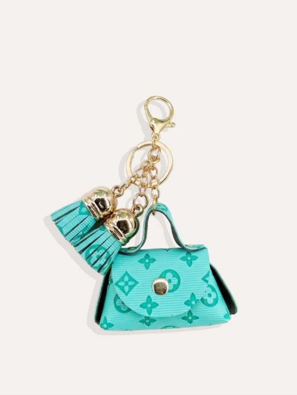 Teal Bag Charm Key Chain